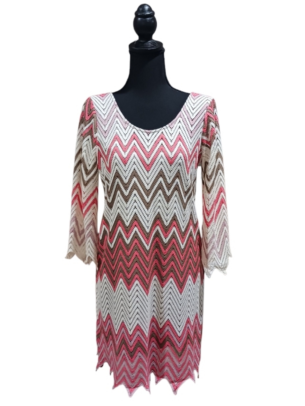 Uncle Frank Boho Zigzag Chevron Crochet Dress